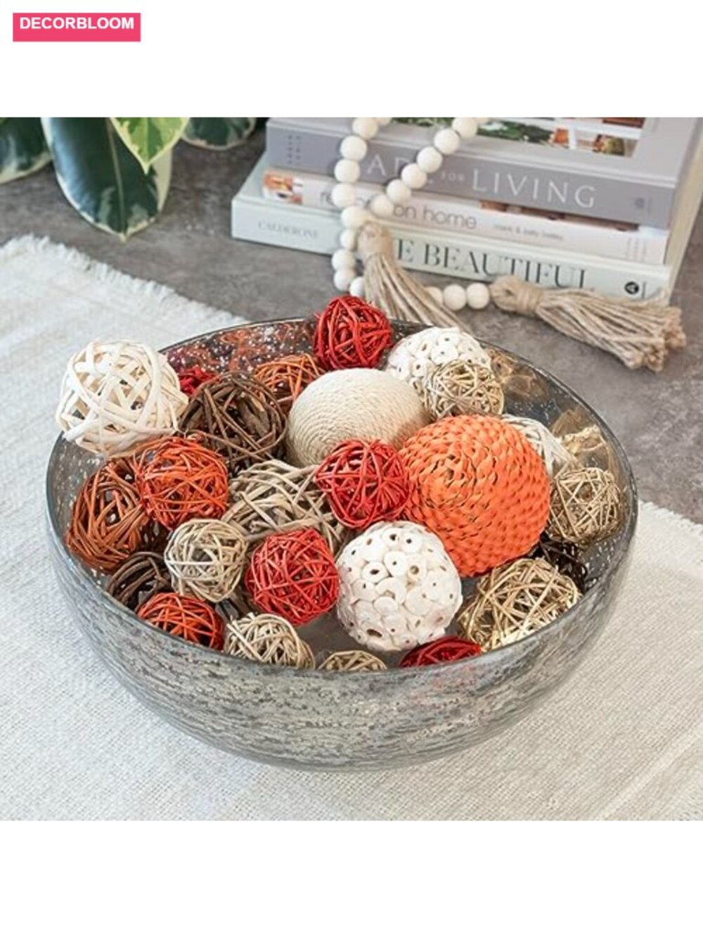 Set of 9 Rustic Decorative Balls & Orbs for Bowl Filler Home Accent - Picture 4 of 6
